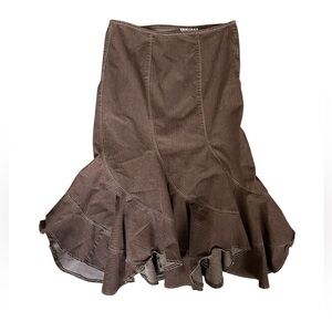 Elegant Brown Flare Mermaid Skirt
